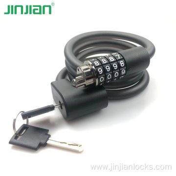 Combination with keys bicycle lock cable lock